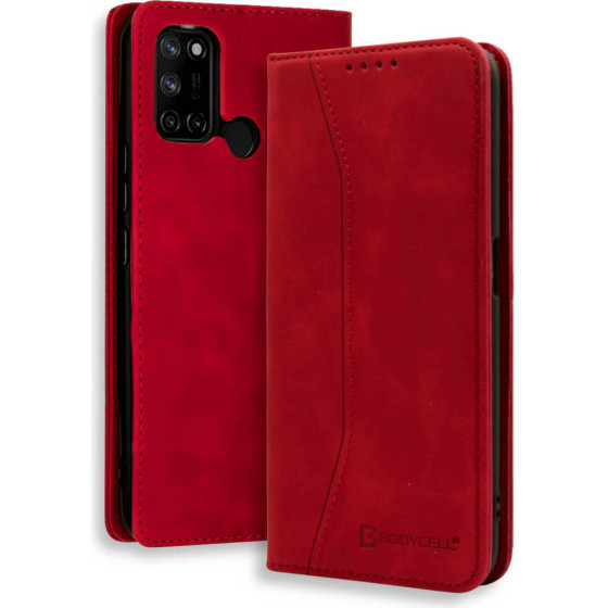 Bodycell Book Case Pu Leather Realme 7i Red - (04-00694)