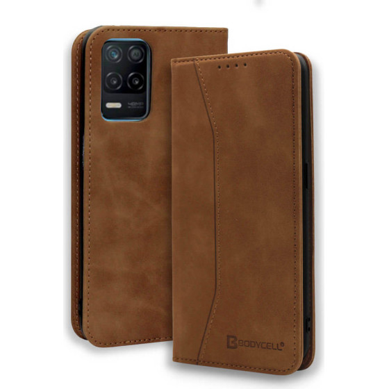 Bodycell Book Case Pu Leather Realme 8 5G Brown - (04-00852)
