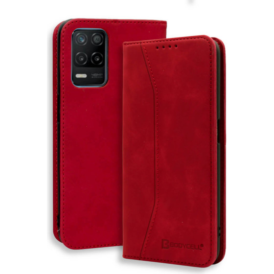 Bodycell Book Case Pu Leather Realme 8 5G Red - (04-00853)