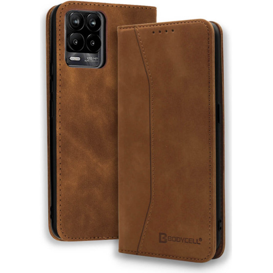 Bodycell Book Case Pu Leather Realme 8/8 Pro Brown - (04-00696)