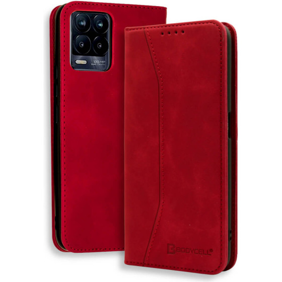 Bodycell Book Case Pu Leather Realme 8/8 Pro Red - (04-00697)