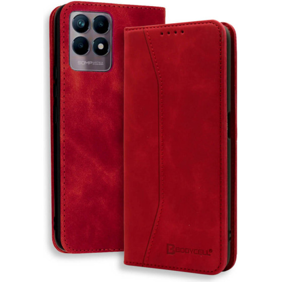 Bodycell Book Case Pu Leather Realme 8i Red - (04-00863)