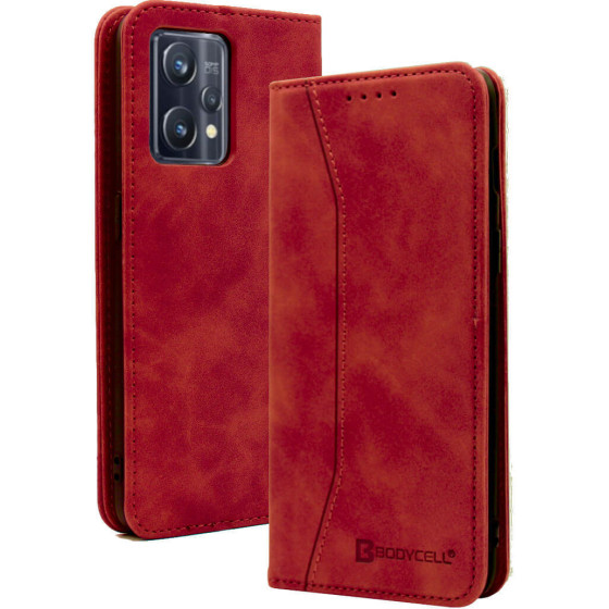 Bodycell Book Case Pu Leather Realme 9 4G/9 Pro Plus 5G Red - (04-00560)