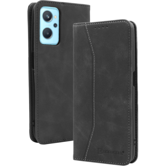 Bodycell Book Case Pu Leather Realme 9i Black - (04-00561)