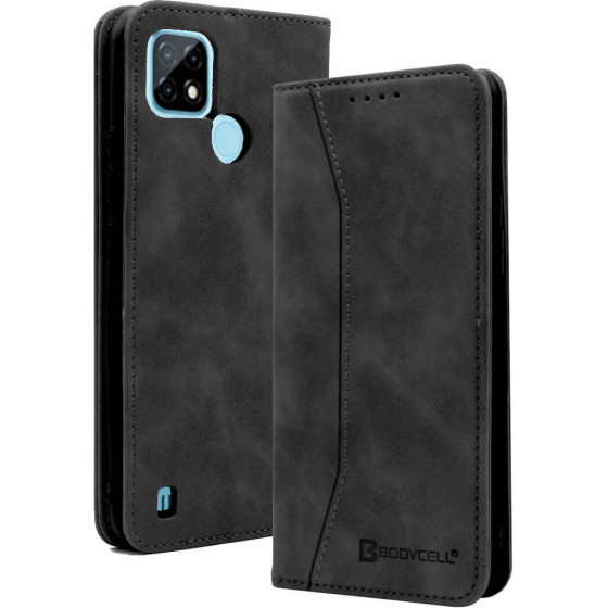 Bodycell Book Case Pu Leather Realme C21 Black - (04-00411)