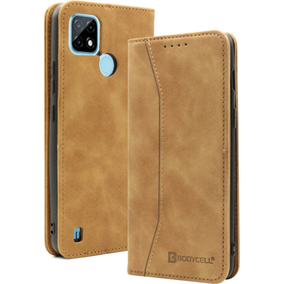 Bodycell Book Case Pu Leather Realme C21 Brown - (04-00410)