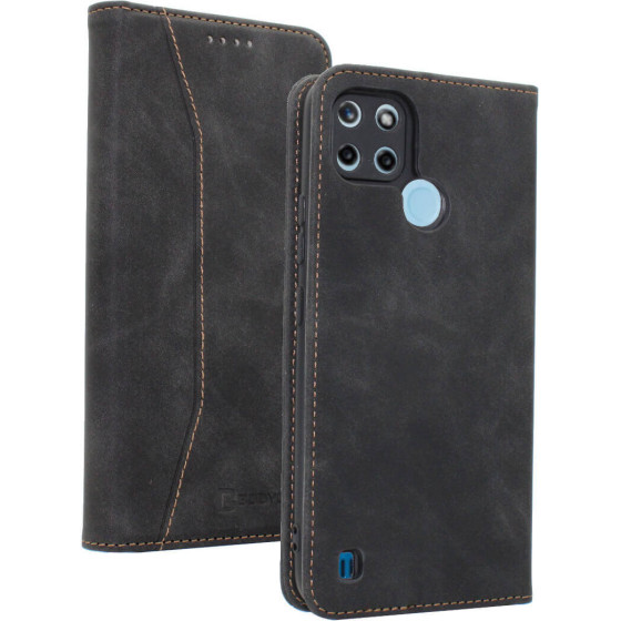 Bodycell Book Case Pu Leather Realme C21Y/C25Y Black - (04-00864)