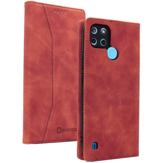 Bodycell Book Case Pu Leather Realme C21Y/C25Y Red - (04-00241)