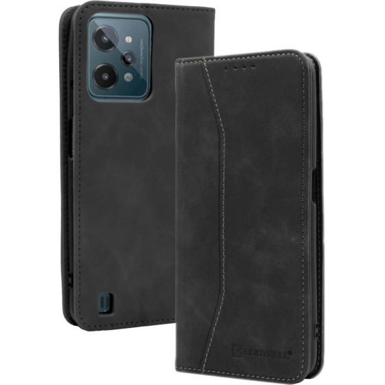 Bodycell Book Case Pu Leather Realme C31 Black - (04-00971)