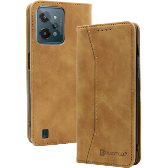 Bodycell Book Case Pu Leather Realme C31 Brown - (04-00972)