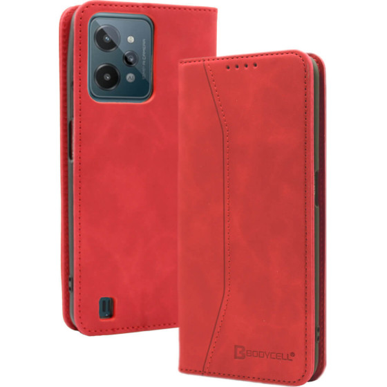 Bodycell Book Case Pu Leather Realme C31 Red - (04-00973)