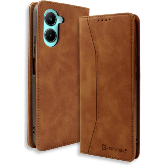 Bodycell Book Case Pu Leather Realme C33 Brown - (04-01055)