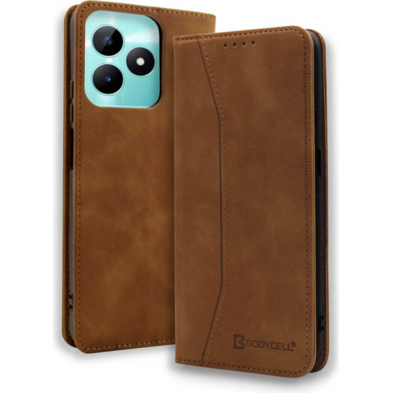 Bodycell Book Case Pu Leather Realme C51/Note 50 Brown - (04-01203)