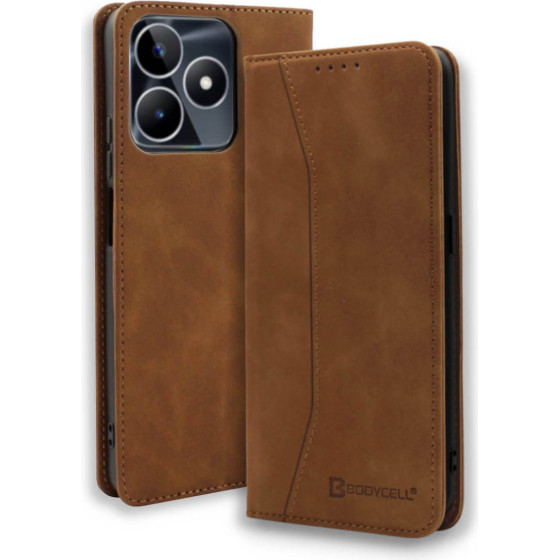 Bodycell Book Case Pu Leather Realme C53/Narzo N53 Brown - (04-01197)