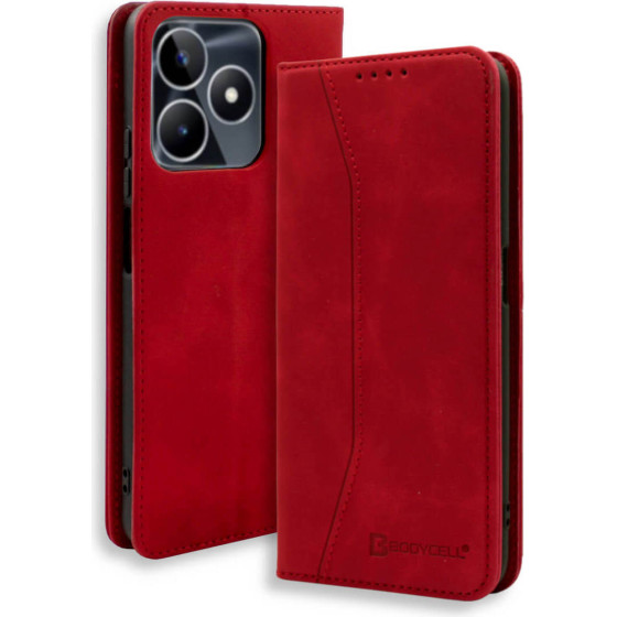 Bodycell Book Case Pu Leather Realme C53/Narzo N53 Red - (04-01198)