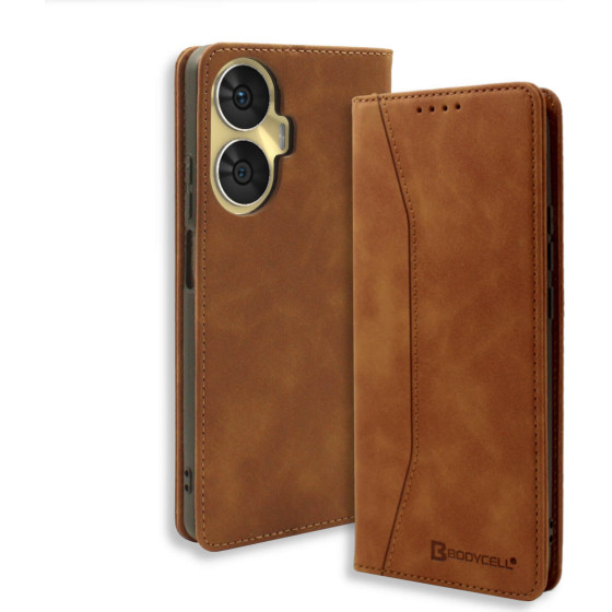 Bodycell Book Case Pu Leather Realme C55 Brown - (04-01138)