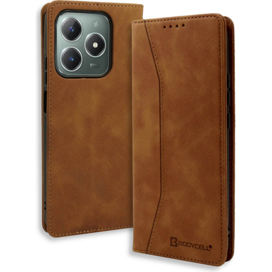 Bodycell Book Case Pu Leather Realme C61 4G/C63 4G Brown - (BB-00121)