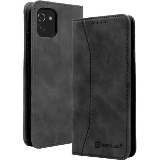 Bodycell Book Case Pu Leather Samsung A03 4G Black - (04-00893)