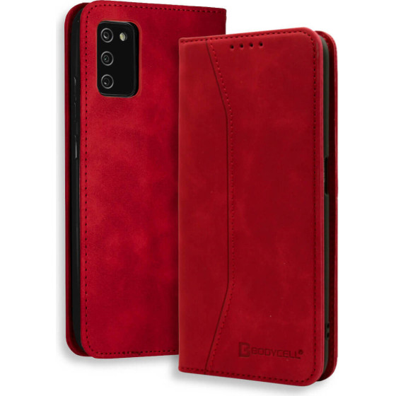 Bodycell Book Case Pu Leather Samsung A03s Red - (04-00856)