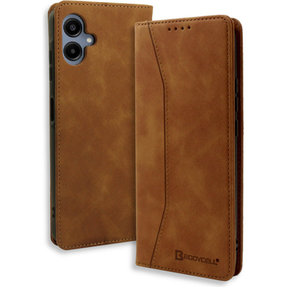 Bodycell Book Case Pu Leather Samsung A06 Brown - (BB-00133)