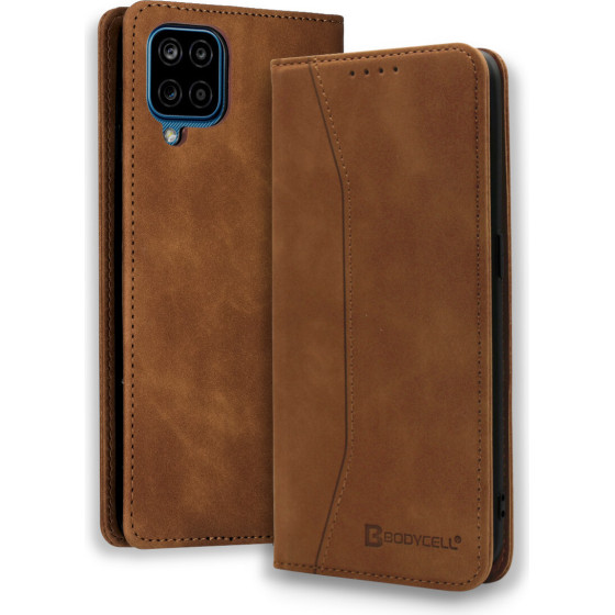 Bodycell Book Case Pu Leather Samsung A12 Brown - (04-00620)