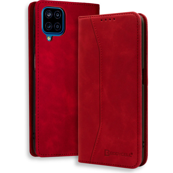 Bodycell Book Case Pu Leather Samsung A12 Red - (04-00621)