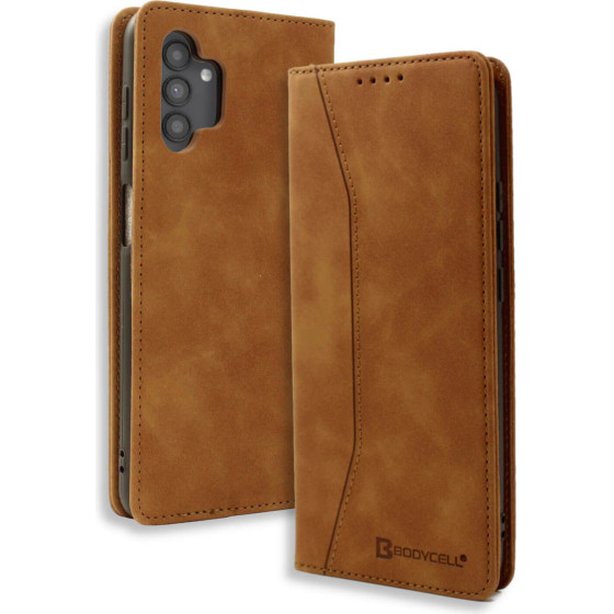 Bodycell Book Case Pu Leather Samsung A13 5G Brown - (04-01014)