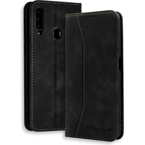 Bodycell Book Case Pu Leather Samsung A20S Black - (04-00297)