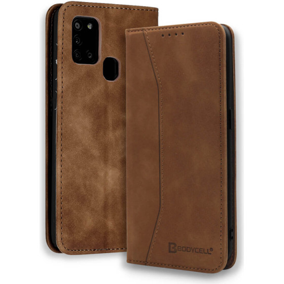 Bodycell Book Case Pu Leather Samsung A21S Brown - (04-00304)