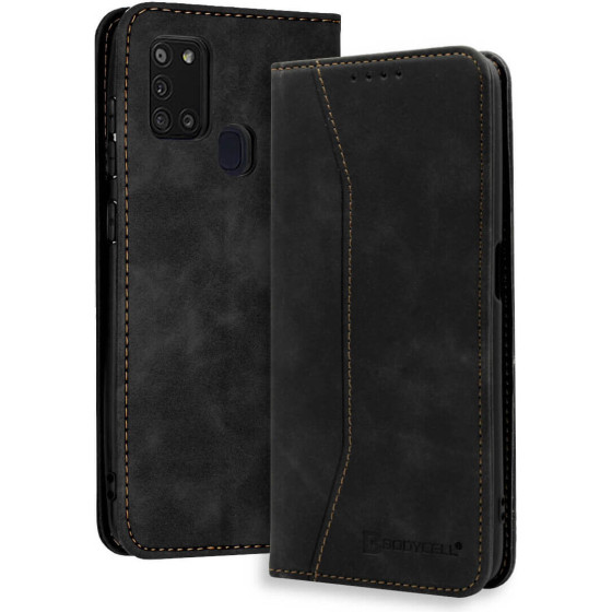 Bodycell Book Case Pu Leather Samsung A21S Black - (04-00302)