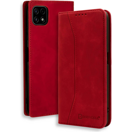 Bodycell Book Case Pu Leather Samsung A22 5G Red - (04-00822)
