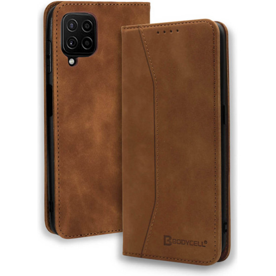 Bodycell Book Case Pu Leather Samsung A42 5G Brown - (04-00399)