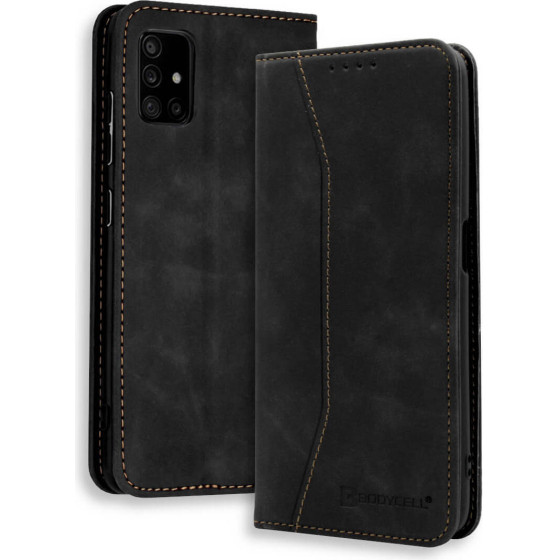Bodycell Book Case Pu Leather Samsung A51 Black - (04-00327)