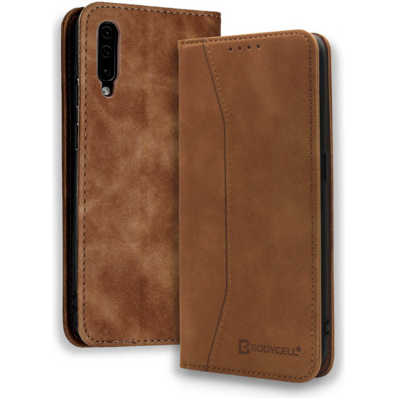 Bodycell Book Case Pu Leather Samsung A70 Brown - (04-00334)