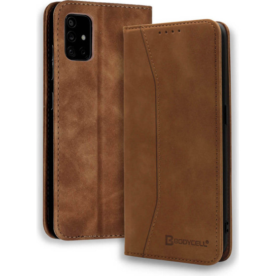 Bodycell Book Case Pu Leather Samsung A71 Brown - (04-00339)