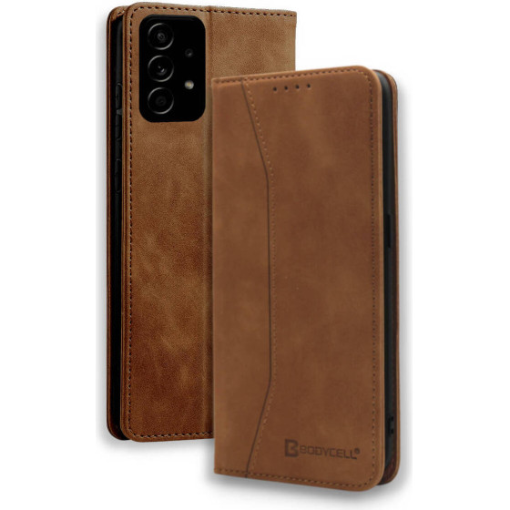 Bodycell Book Case Pu Leather Samsung A72 4G/5G Brown - (04-00623)