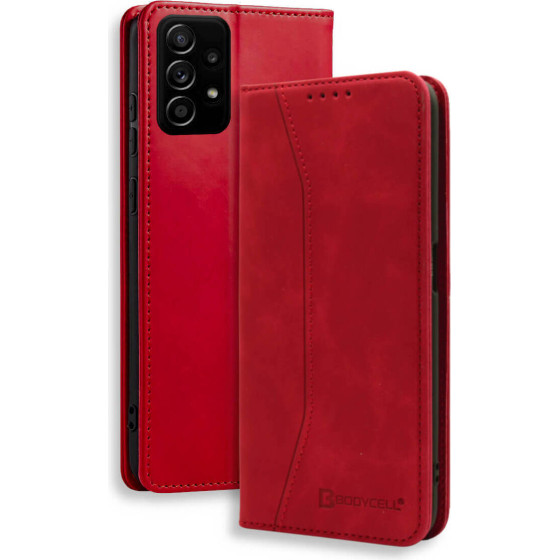 Bodycell Book Case Pu Leather Samsung A72 4G/5G Red - (04-00624)
