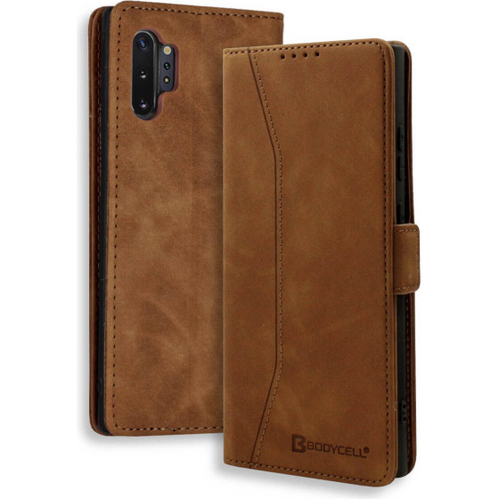 Bodycell Book Case Pu Leather Samsung Note 10 Plus Brown - (04-00364)