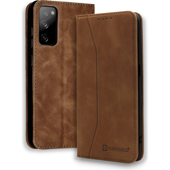 Bodycell Book Case Pu Leather Samsung S20 FE Brown - (04-00359)