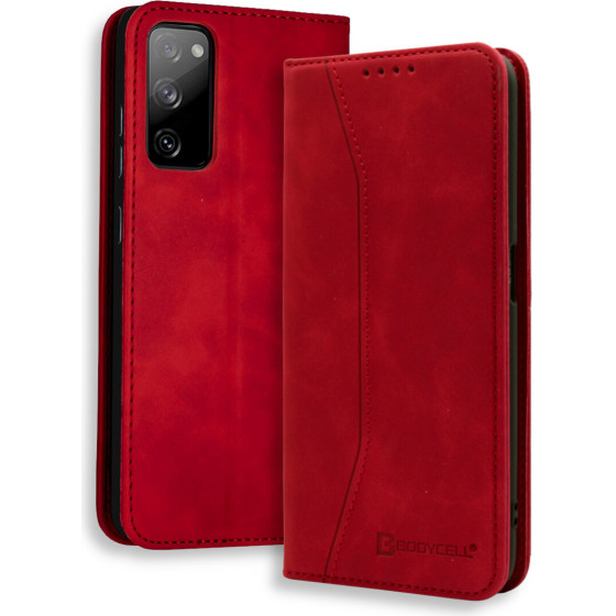 Bodycell Book Case Pu Leather Samsung S20 FE Red - (04-00358)
