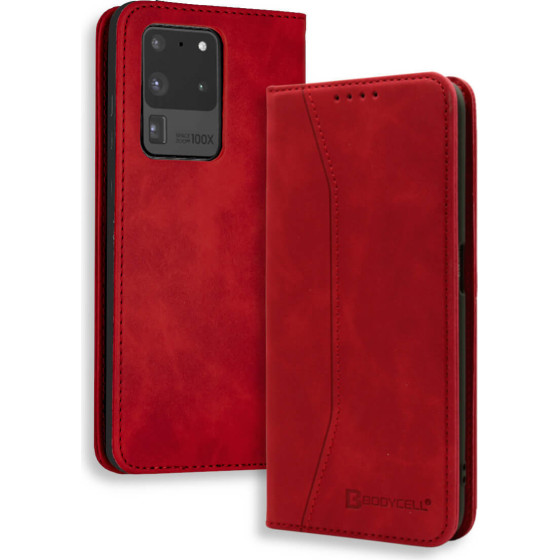 Bodycell Book Case Pu Leather Samsung S20 Ultra Red - (04-00353)