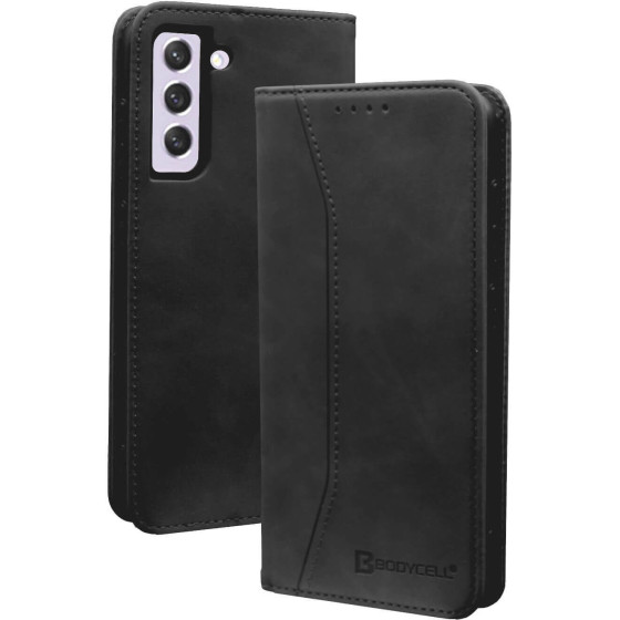 Bodycell Book Case Pu Leather Samsung S21 FE Black - (04-00341)