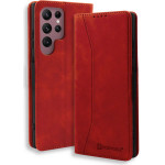 Bodycell Book Case Pu Leather Samsung S22 Ultra 5G Red - (04-00356)