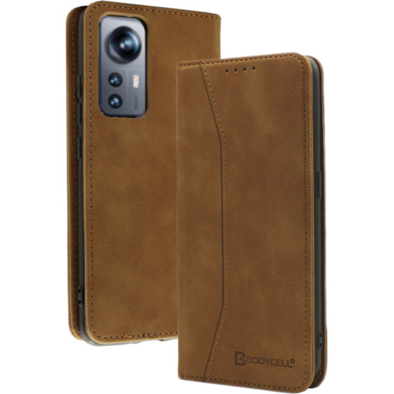 Bodycell Book Case Pu Leather Xiaomi 12 5G/12X 5G/12S Brown - (04-00436)