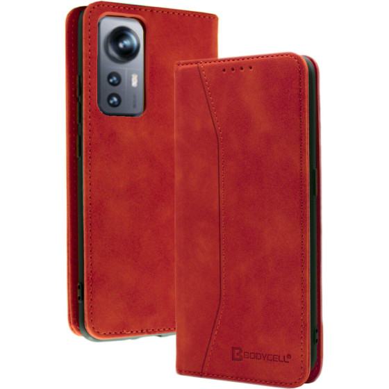 Bodycell Book Case Pu Leather Xiaomi 12 5G/12X 5G/12S Red - (04-00440)