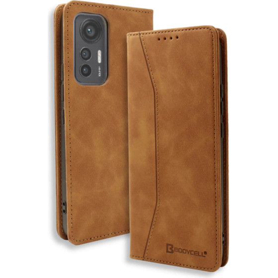 Bodycell Book Case Pu Leather Xiaomi 12 Lite 5G Brown - (04-00996)