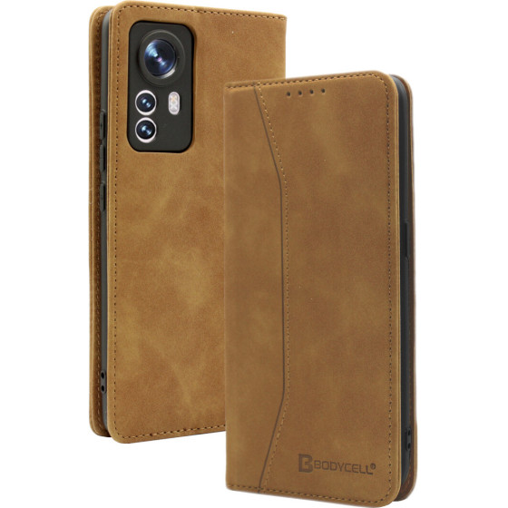 Bodycell Book Case Pu Leather Xiaomi 12 Pro Brown - (04-00565)