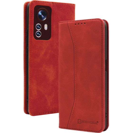 Bodycell Book Case Pu Leather Xiaomi 12 Pro Red - (04-00571)