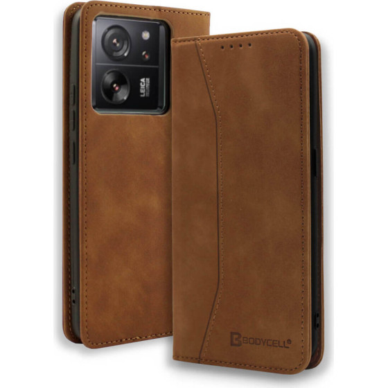 Bodycell Book Case Pu Leather Xiaomi 13T/13T Pro Brown - (BB-00061)