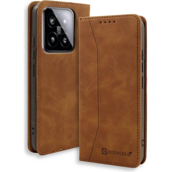 Bodycell Book Case Pu Leather Xiaomi 14 5G Brown - (BB-00034)